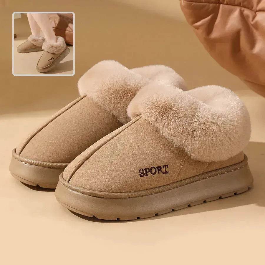 Plush Cotton Shoes For Women Winter Warm Home Slippers Outdoor Snow Boots - Velora