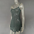 Rhinestone Decor Mini Cami Dress - Velora