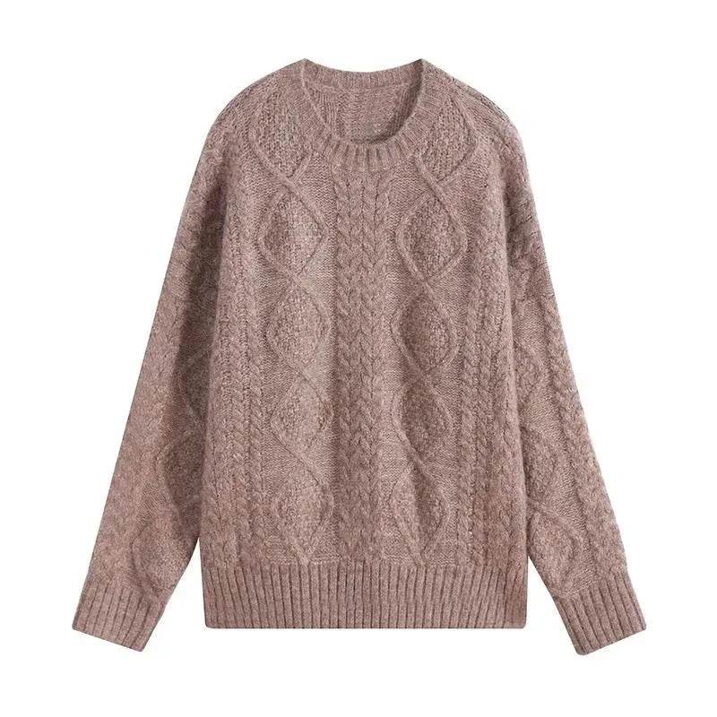 Autumn Winter Twist Knitted Pullover Sweater for WOMEN - Velora