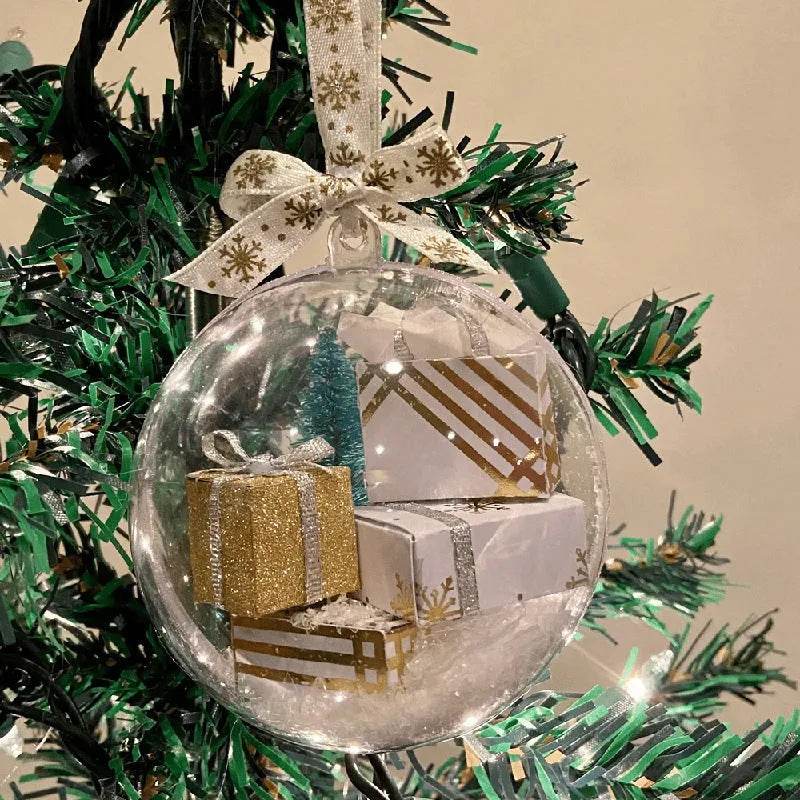 Christmas Tree Decoration Transparent Ball Hanging Decoration Scene Layout Hanging Decoration - Velora
