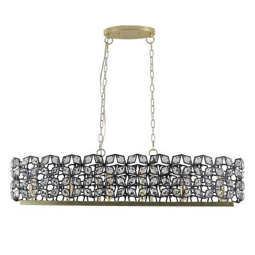 Modern Luxury Champagne Gold Oval Crystal Chandelier - Velora