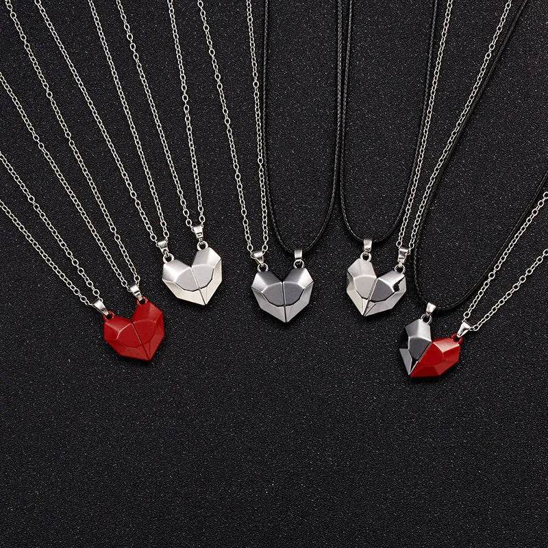 Creative Magnet Necklace Love Heart Broken Men And Women - Velora