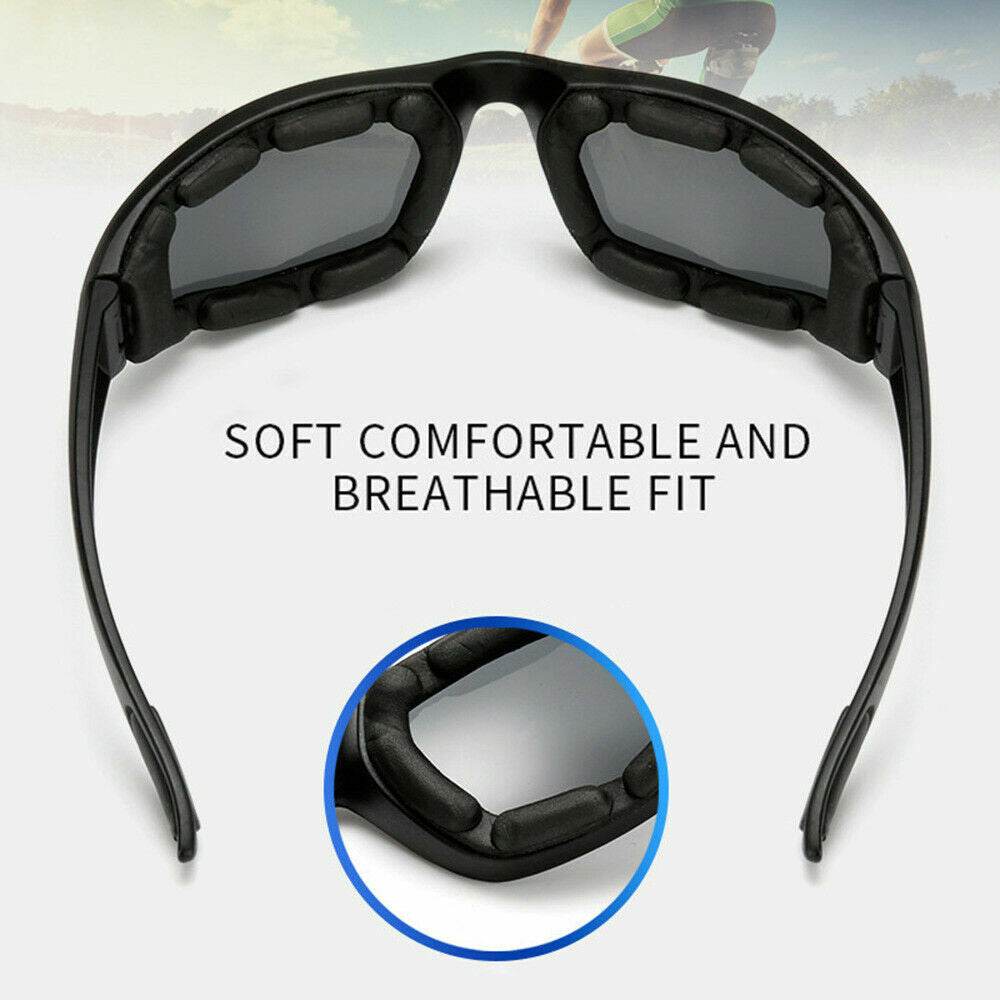 Cycling Sunglasses Chopper Outdoor Sports Glasses For Men Wrap Around UV400 Protection For Fishing Driving Glasses Windproof Gray Lens - Velora