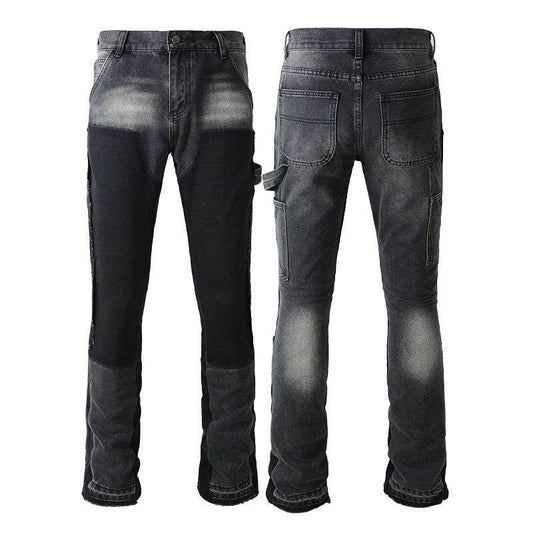 Denim Non-elastic Slim Fit Bootcut Trousers Men Jeans - Velora