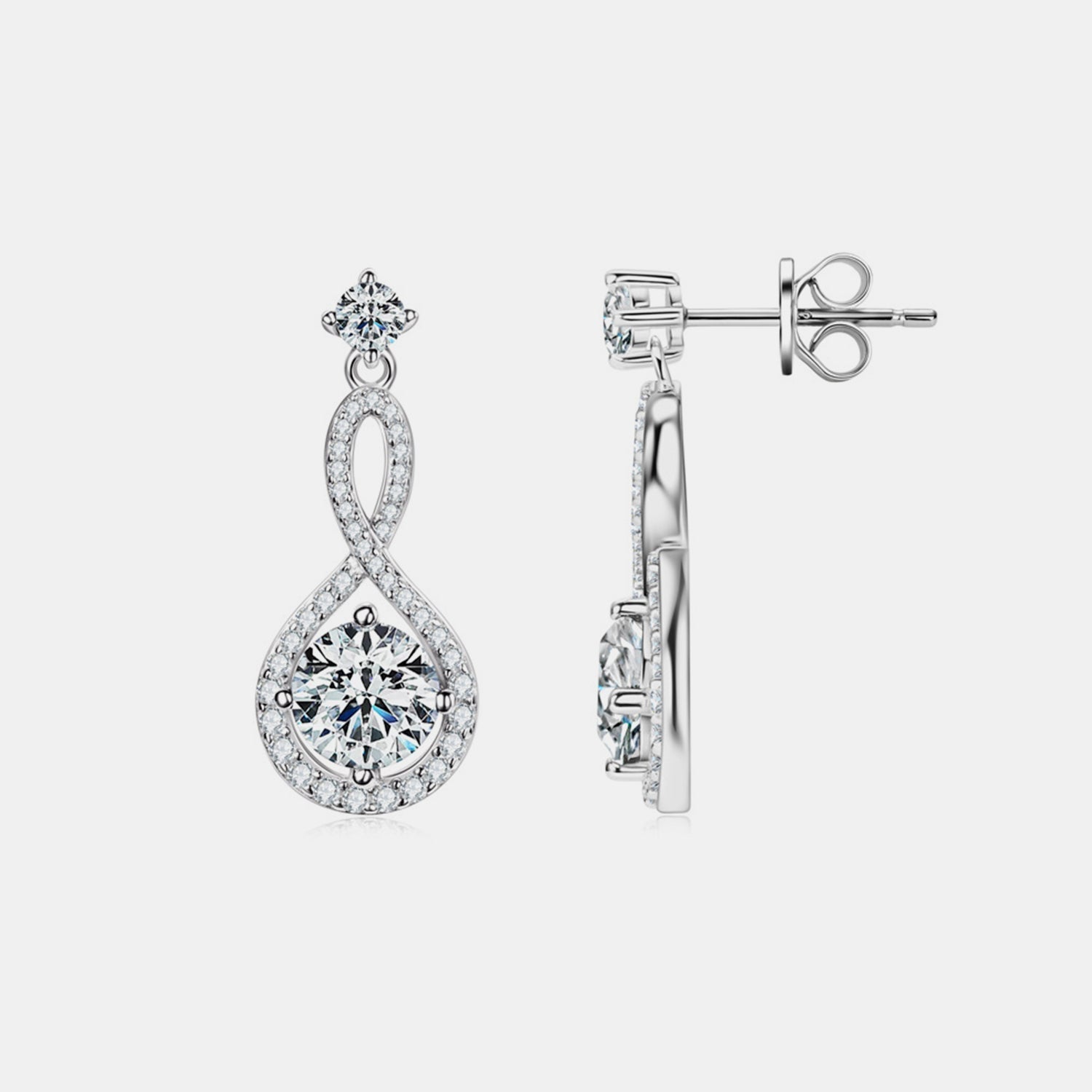 1 Carat Moissanite 925 Sterling Silver Earrings - Velora Luxury Fashion