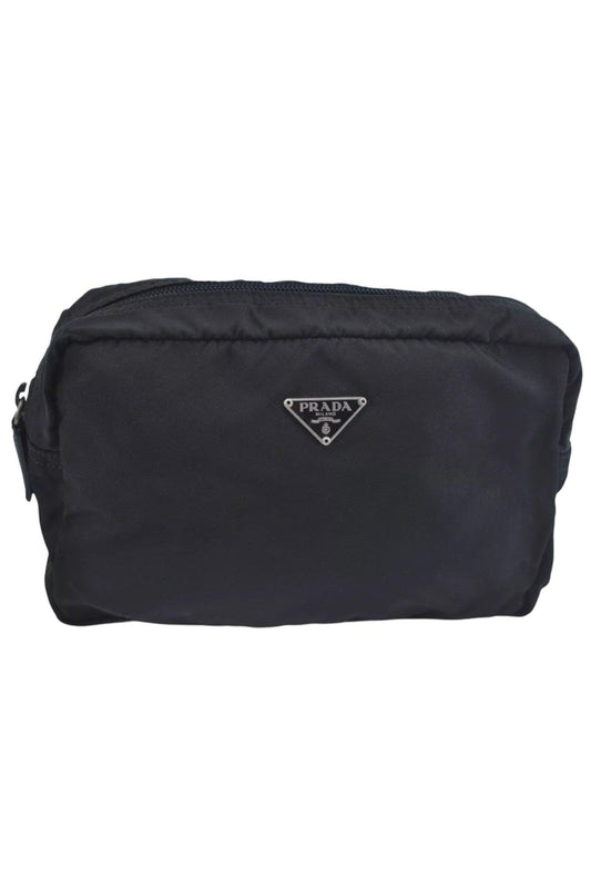 PRADA Nylon Leather Pouch Purse Black 3978K - Velora