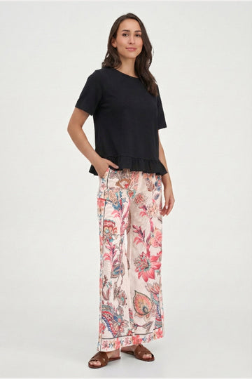 Women's Knit/Woven Combo Top