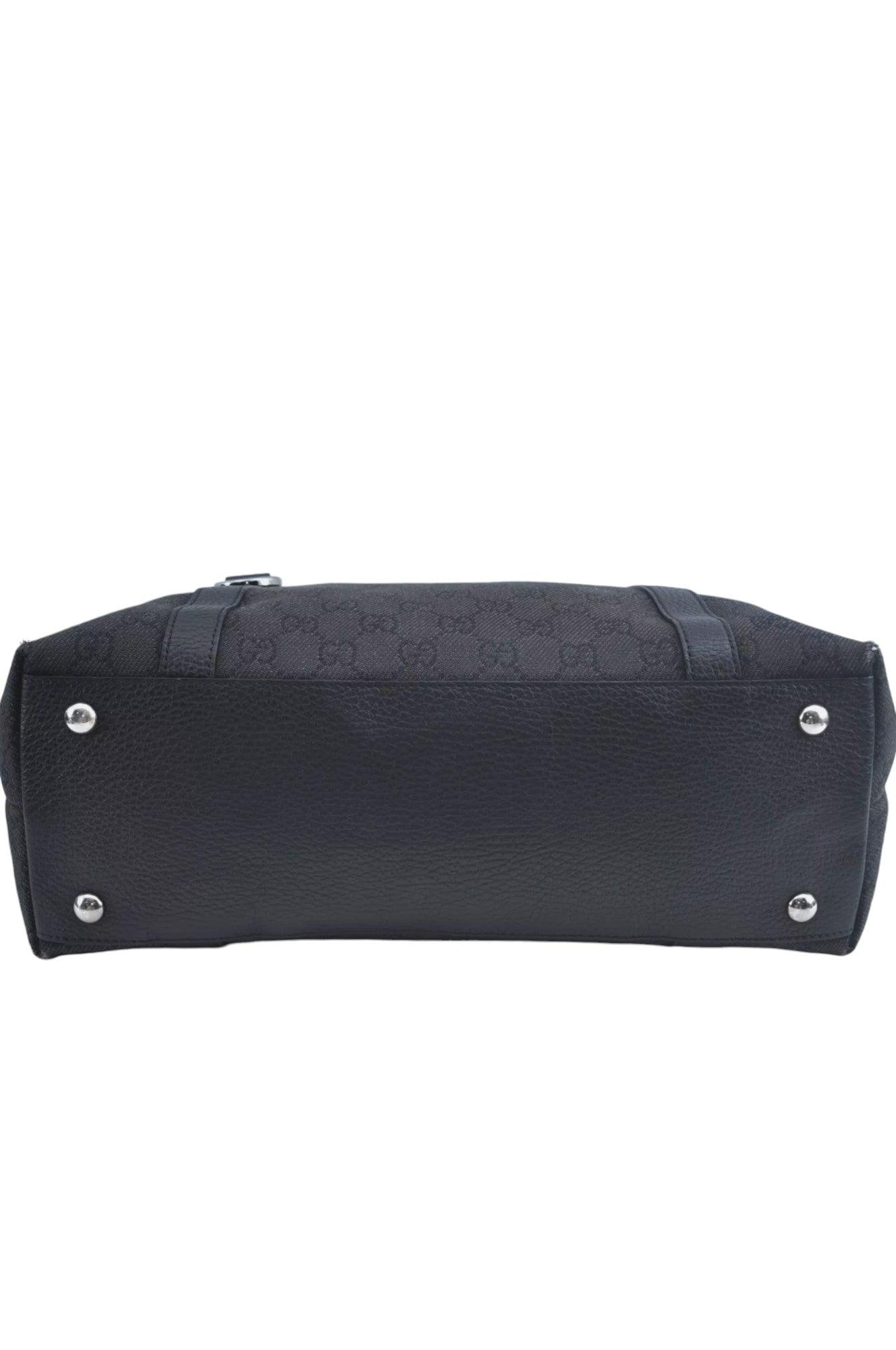 GUCCI Abbey Shoulder Tote Bag GG Canvas Leather 268640 Black L0797 - Velora