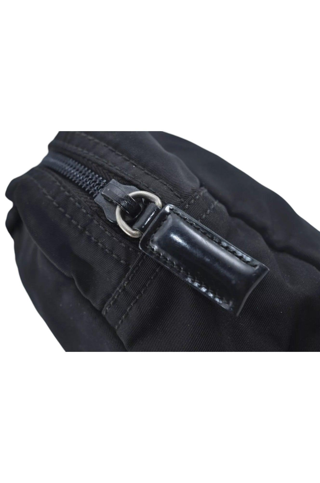 PRADA Nylon Leather Pouch Purse Black 3978K - Velora