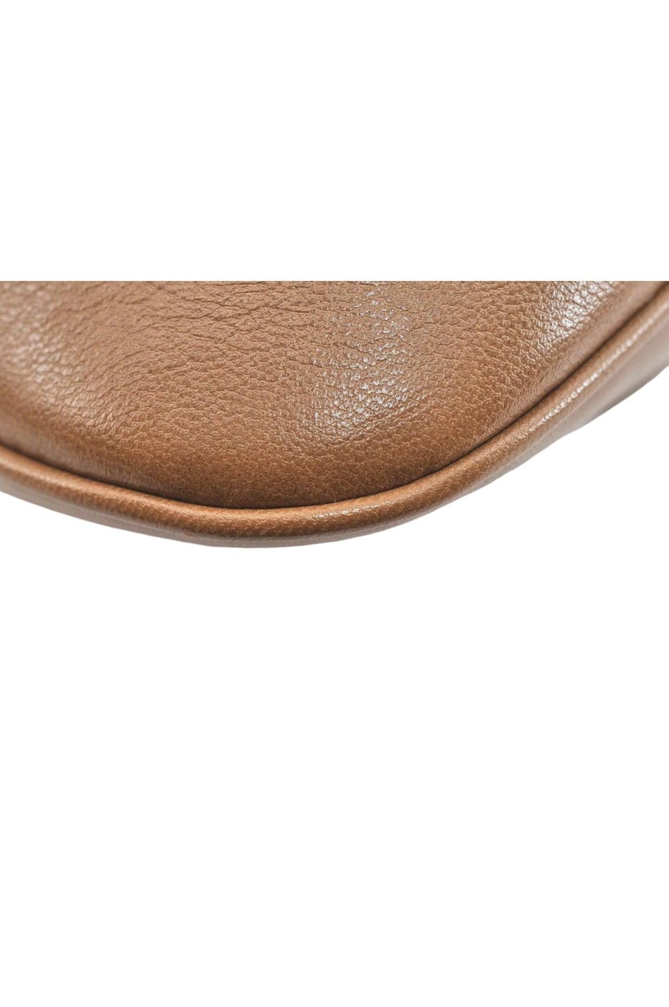 Salvatore Ferragamo Gancini Leather Shoulder Hand Bag Brown 7570K - Velora