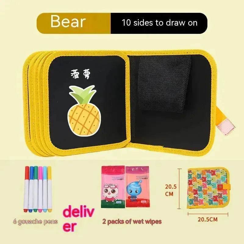 10-sided Children's Early Education Picture Book Double-sided Graffiti Drawing Board Portable Children Drawing Coloring Book - Velora
