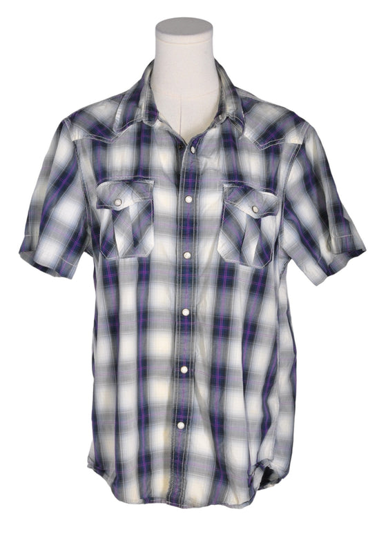AMERICAN EAGLE Men Button Down Tops Regular fit in Gray - L - Velora