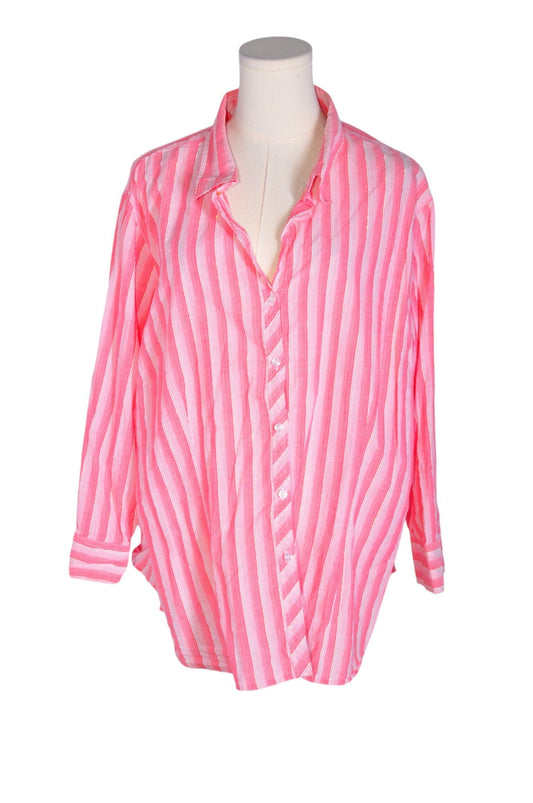 IZOD Women Button Down Tops Regular fit in Pink - 2X - Velora