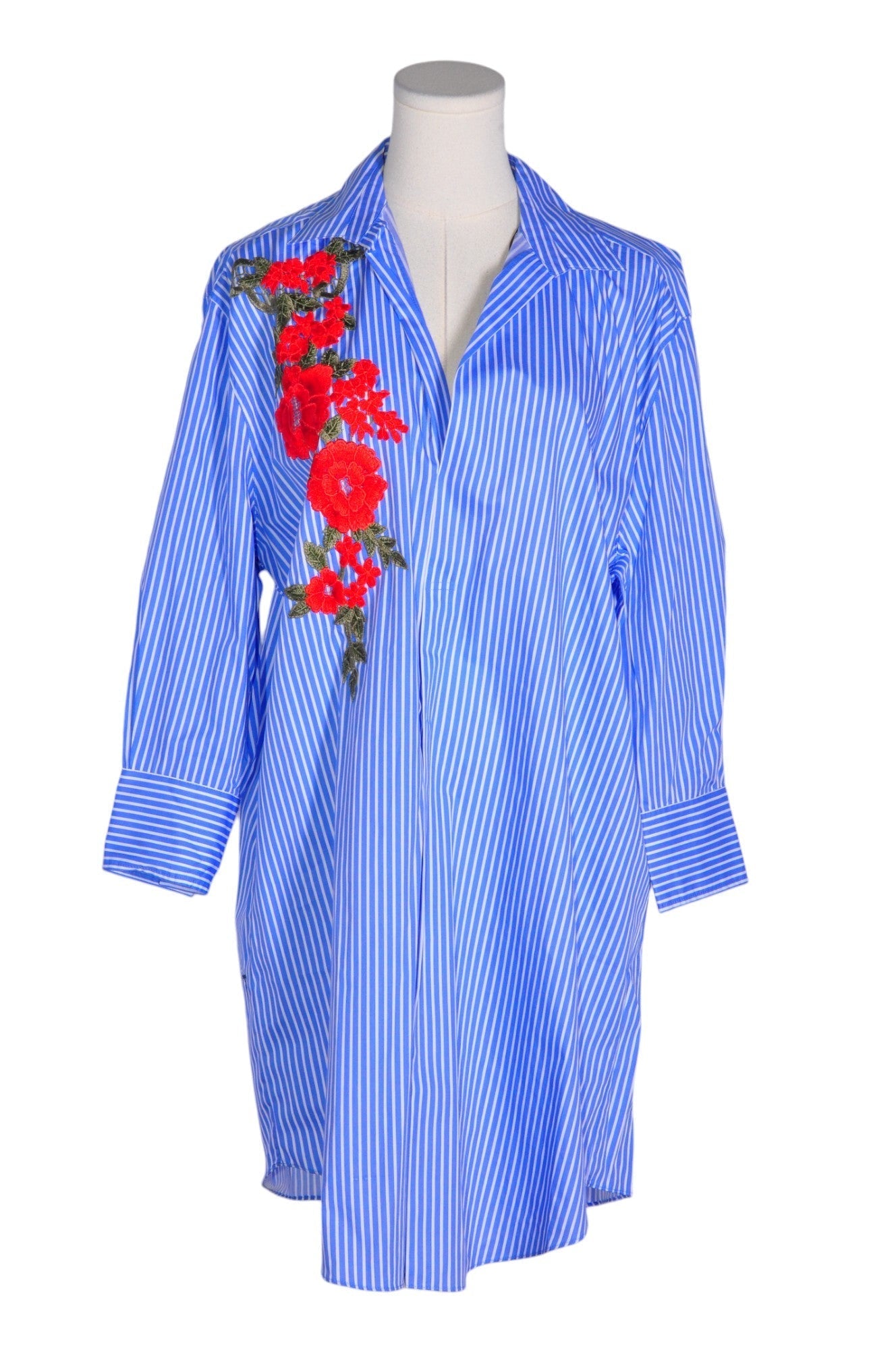 ZARA Women Shirt Dresses Regular fit in Blue - L - Velora