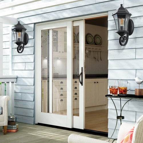 Outdoor Waterproof Glass Retro Wall Light Support Many Types Of Bulbs -2 Packs With Light Sensing - Velora