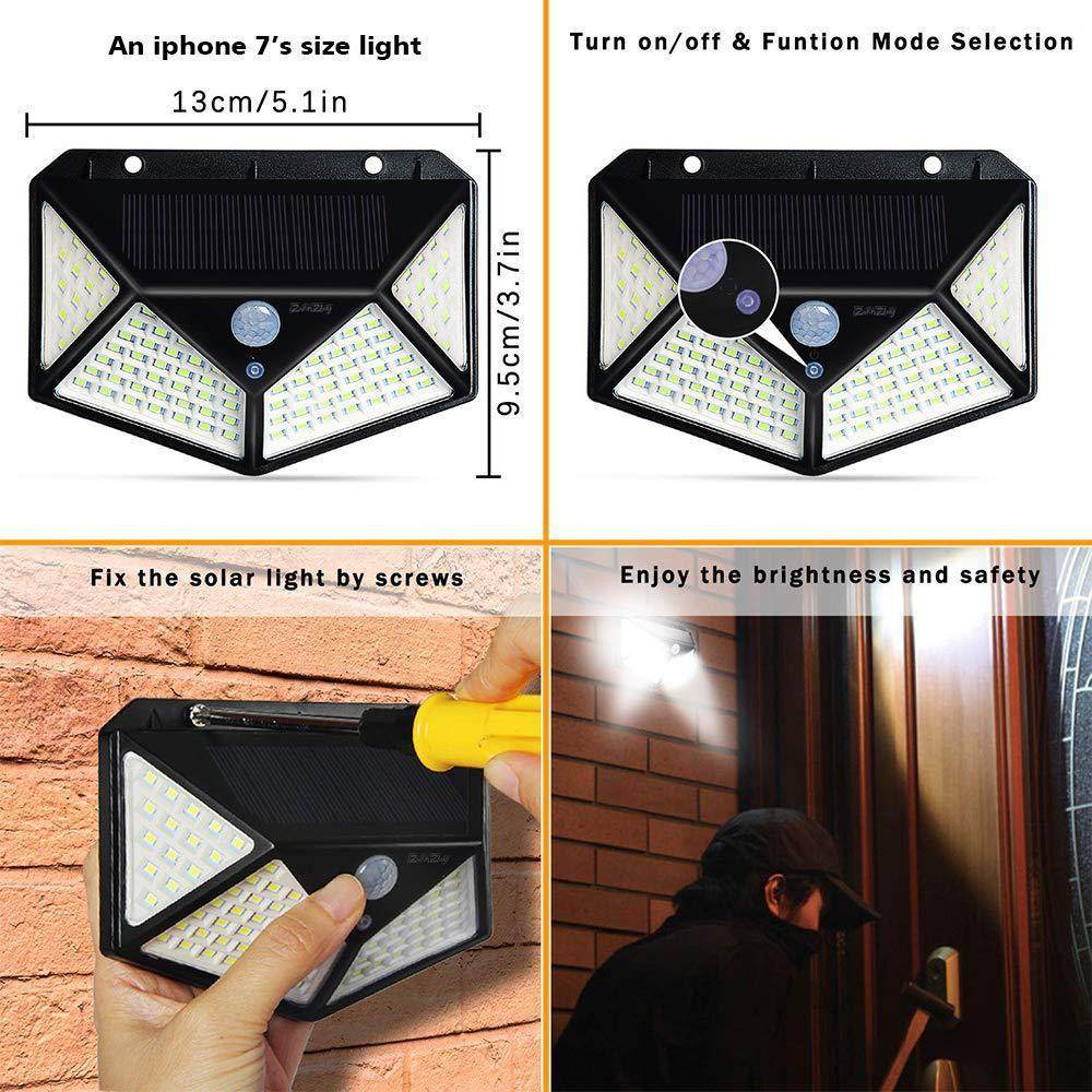 100LED solar wall LED light Outdoor, Corridor, Garden, Courtyard Lightning - Velora