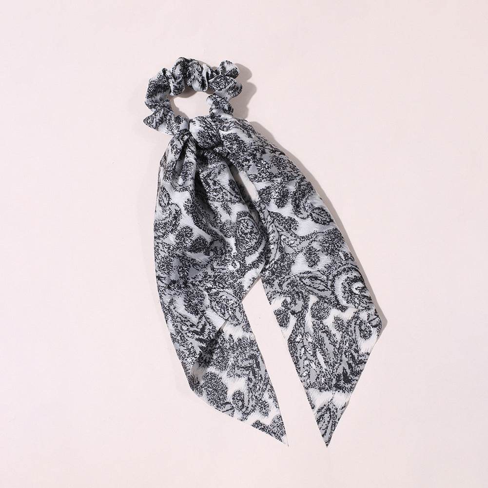 Cute Hair Silk Bow Scrunchie Vintage Satin Scarf Scrunchie - Velora