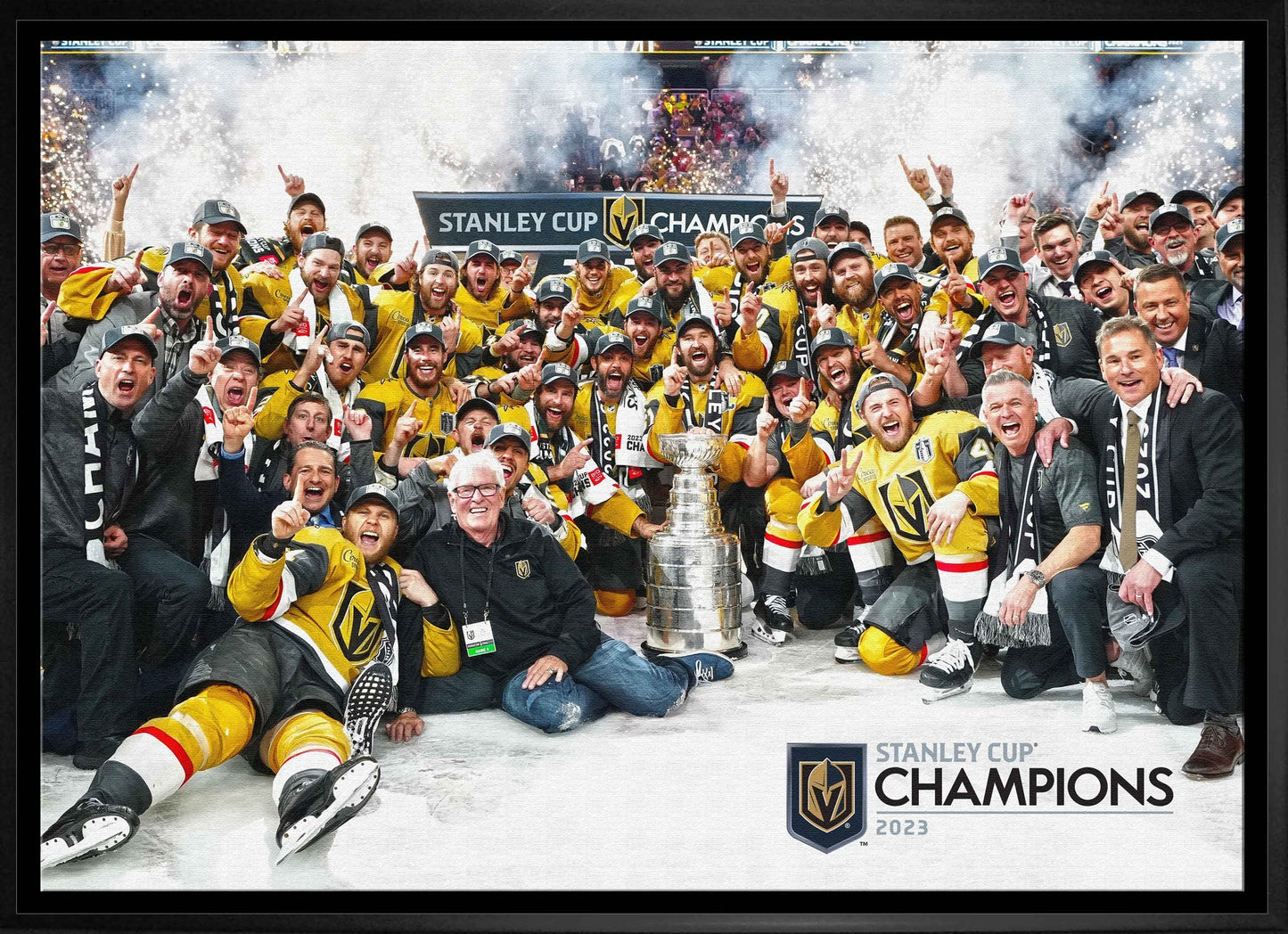 Vegas Golden Knights 20x29 Framed Canvas 2023 Stanley Cup Frameworth Sports Marketing
