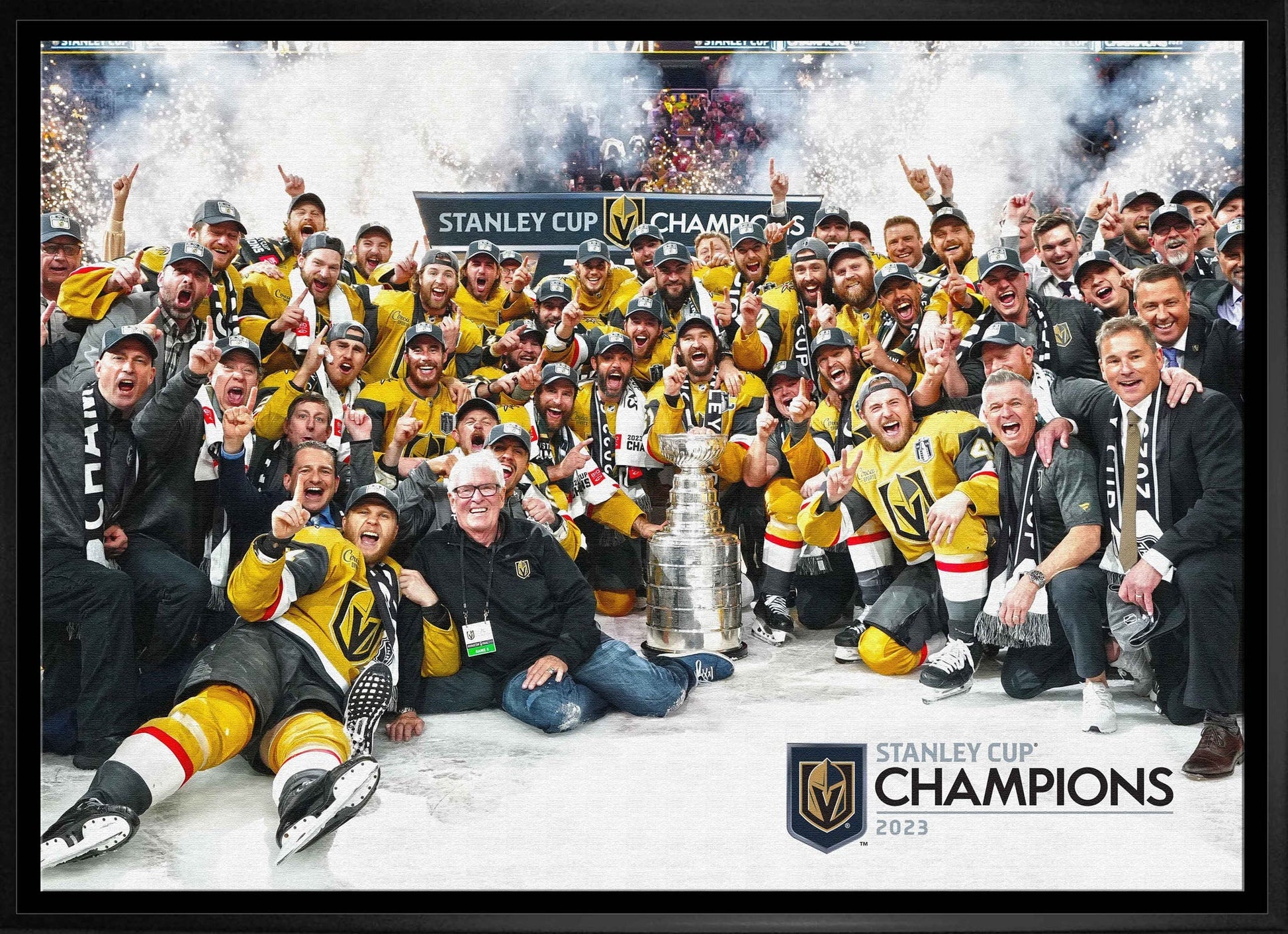 Vegas Golden Knights 20x29 Framed Canvas 2023 Stanley Cup Frameworth Sports Marketing