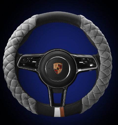 Universal Car Steering Wheel Cover Winter Decoration Cute 38cm Plush Footprint Auto Automobile Vehicle Steering Wheel Protector - Velora