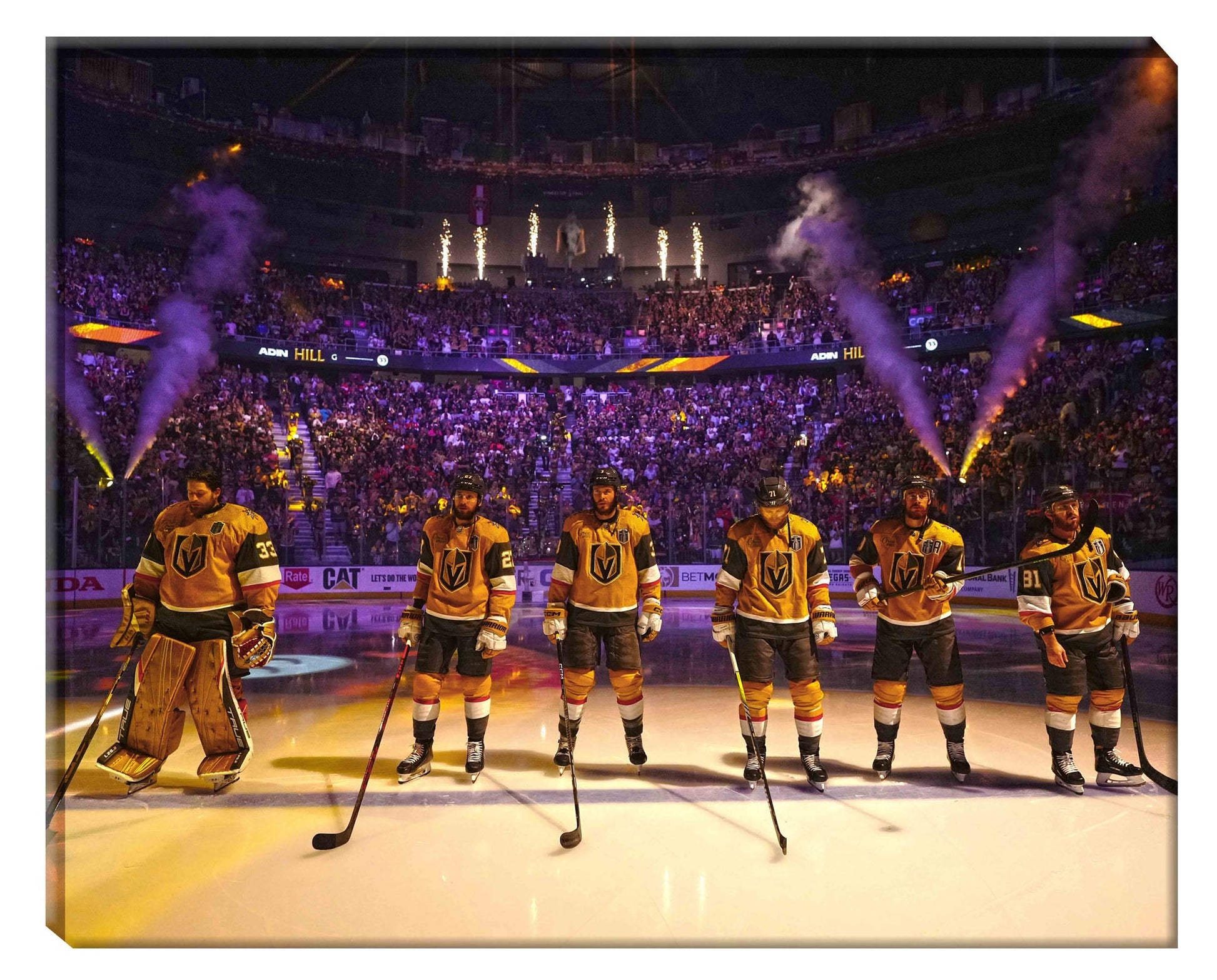 Vegas Golden Knights 16x20 Canvas Starting Line-Up - H Frameworth Sports Marketing