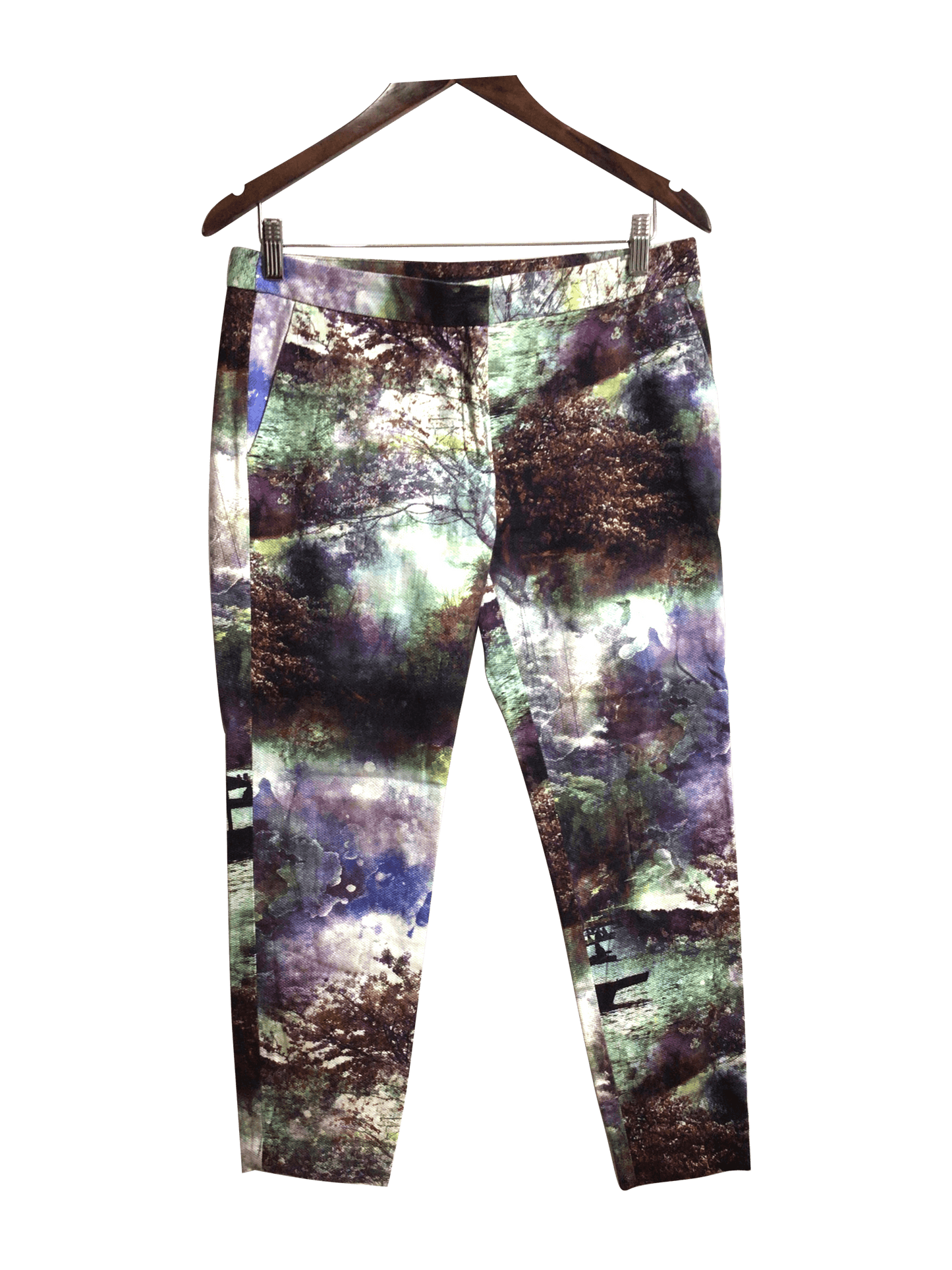 ZARA Women Work Pants Regular fit in Green - M - Velora