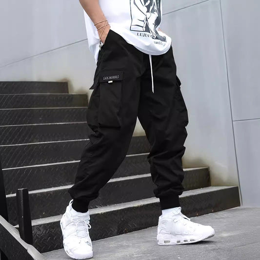 Multi-pocket Cargo Pants Men's Casual Hip-Hop Drawstring Trousers Outdoor Streetwear Sports Pant - Velora