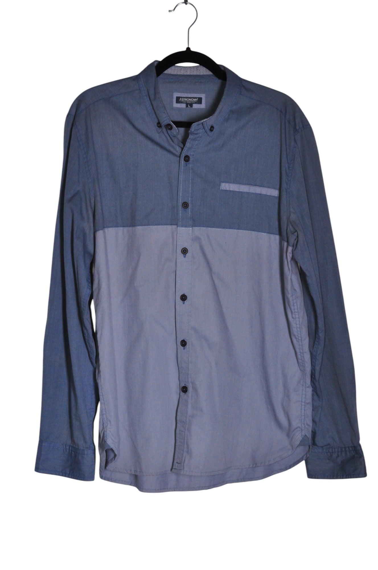 ASTRONOMY Men Button Down Tops Regular fit in Blue - L - Velora