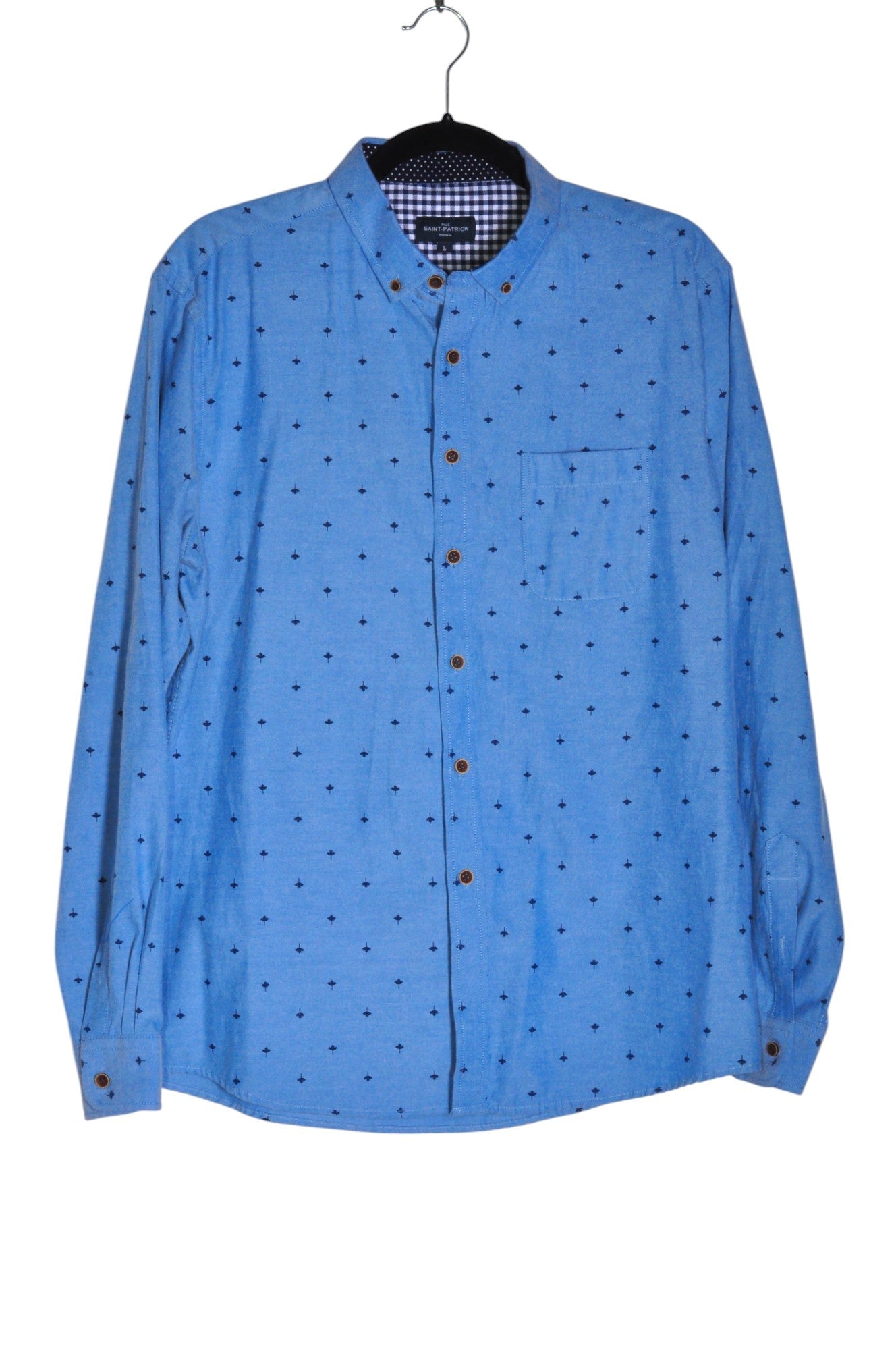 RUE SAINT-PATRICK Men Button Down Tops Regular fit in Blue - L - Velora