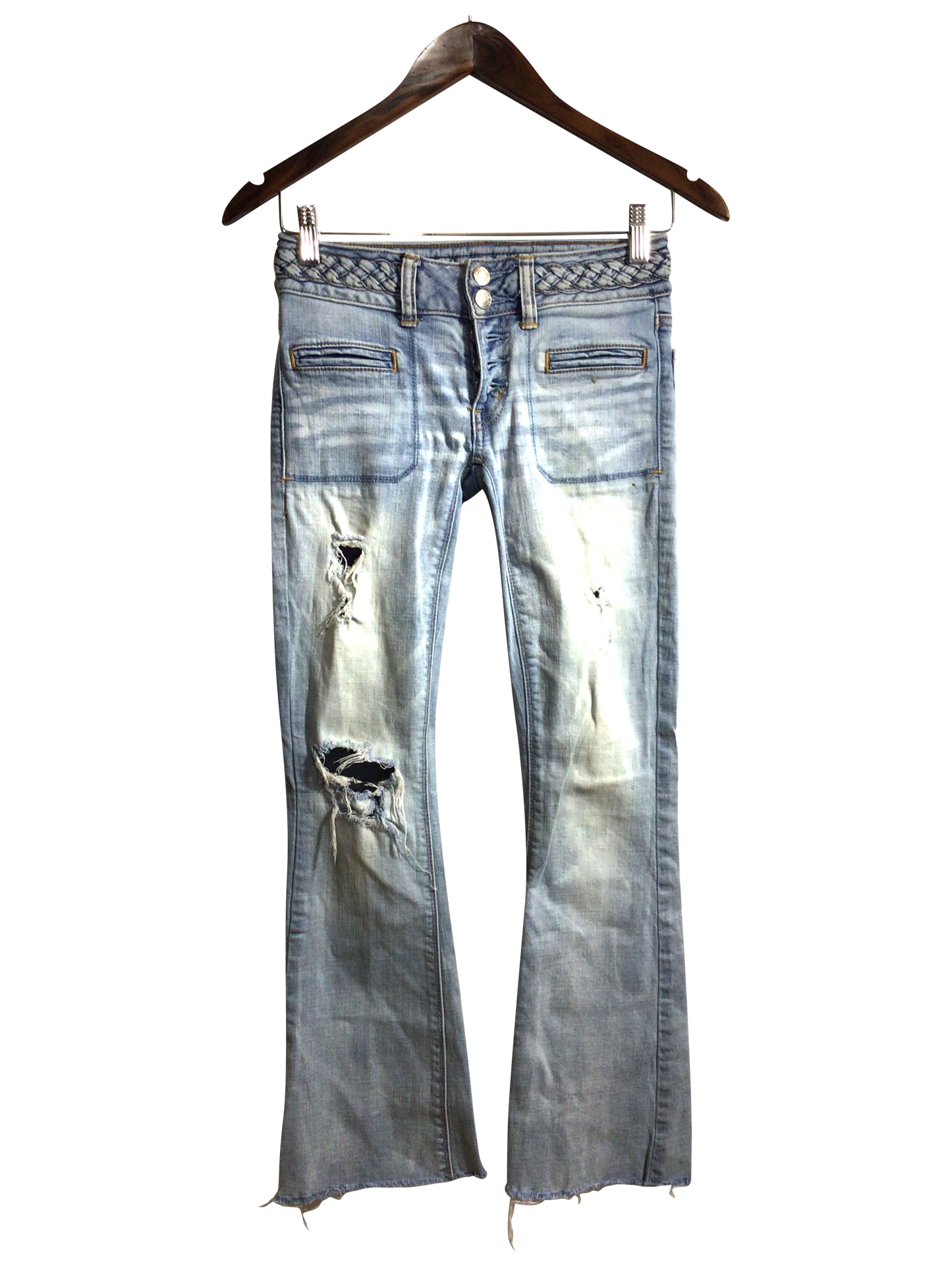 AMERICAN EAGLE Women Straight-Legged Jeans Regular fit in Blue - 0 - Velora