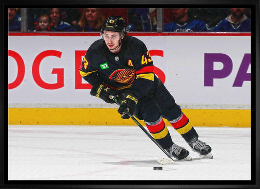Quinn Hughes 20x20 Framed Canvas Canucks Skating-H - Velora