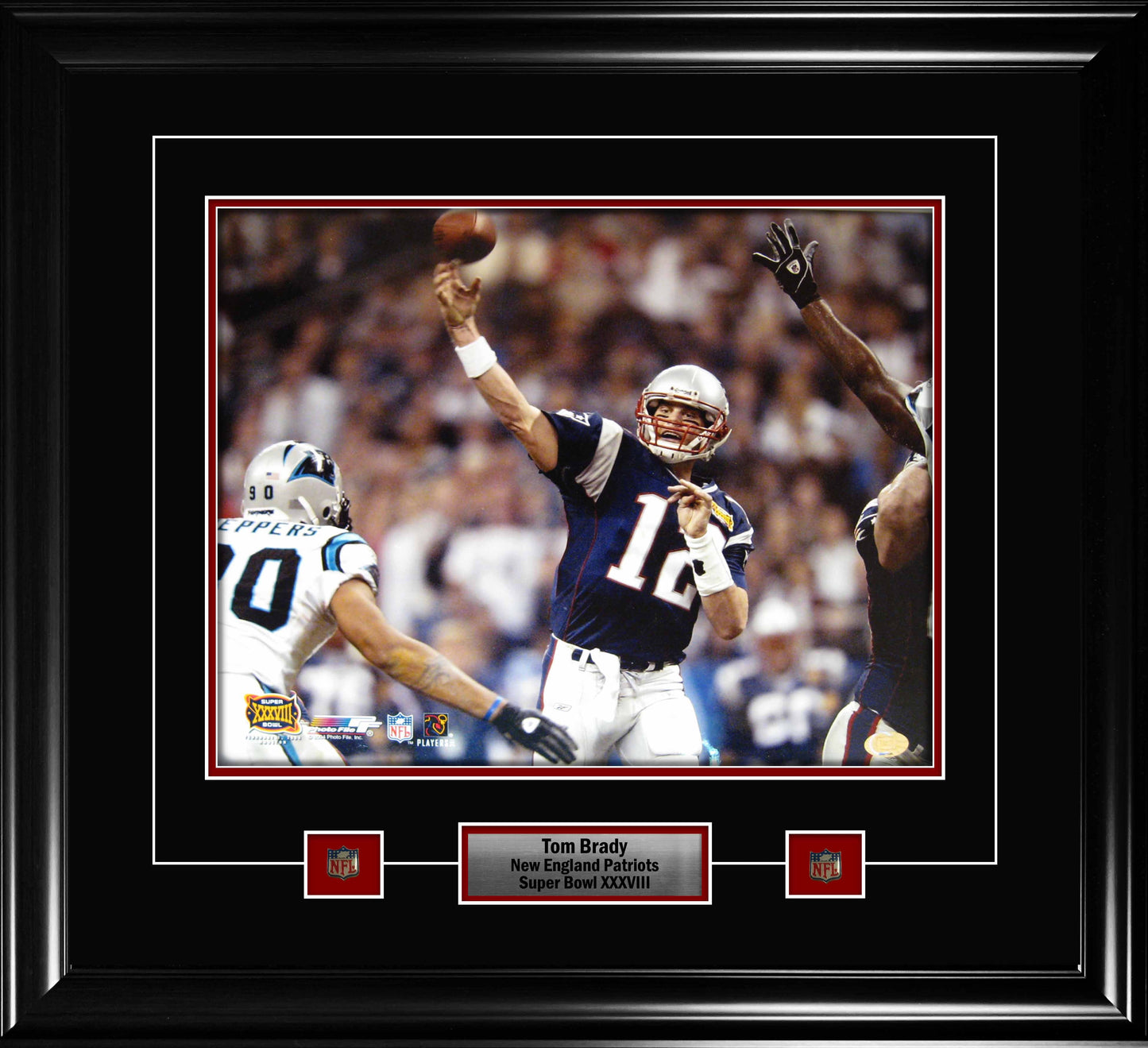 Tom Brady 16x20 New England Patriots Photo Framed with Pins & Plate Frameworth Sports Marketing