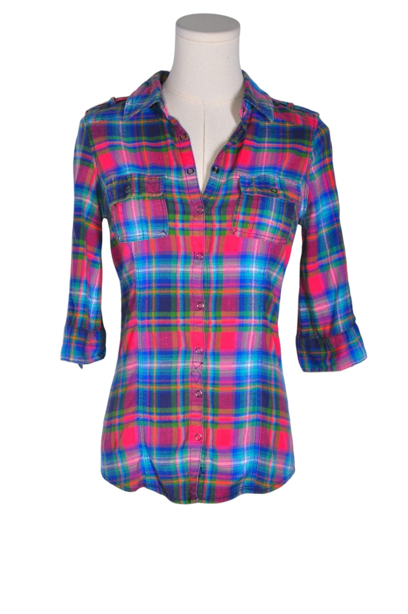 GRG DENIM Women Button Down Tops Regular fit in Blue - XS - Velora