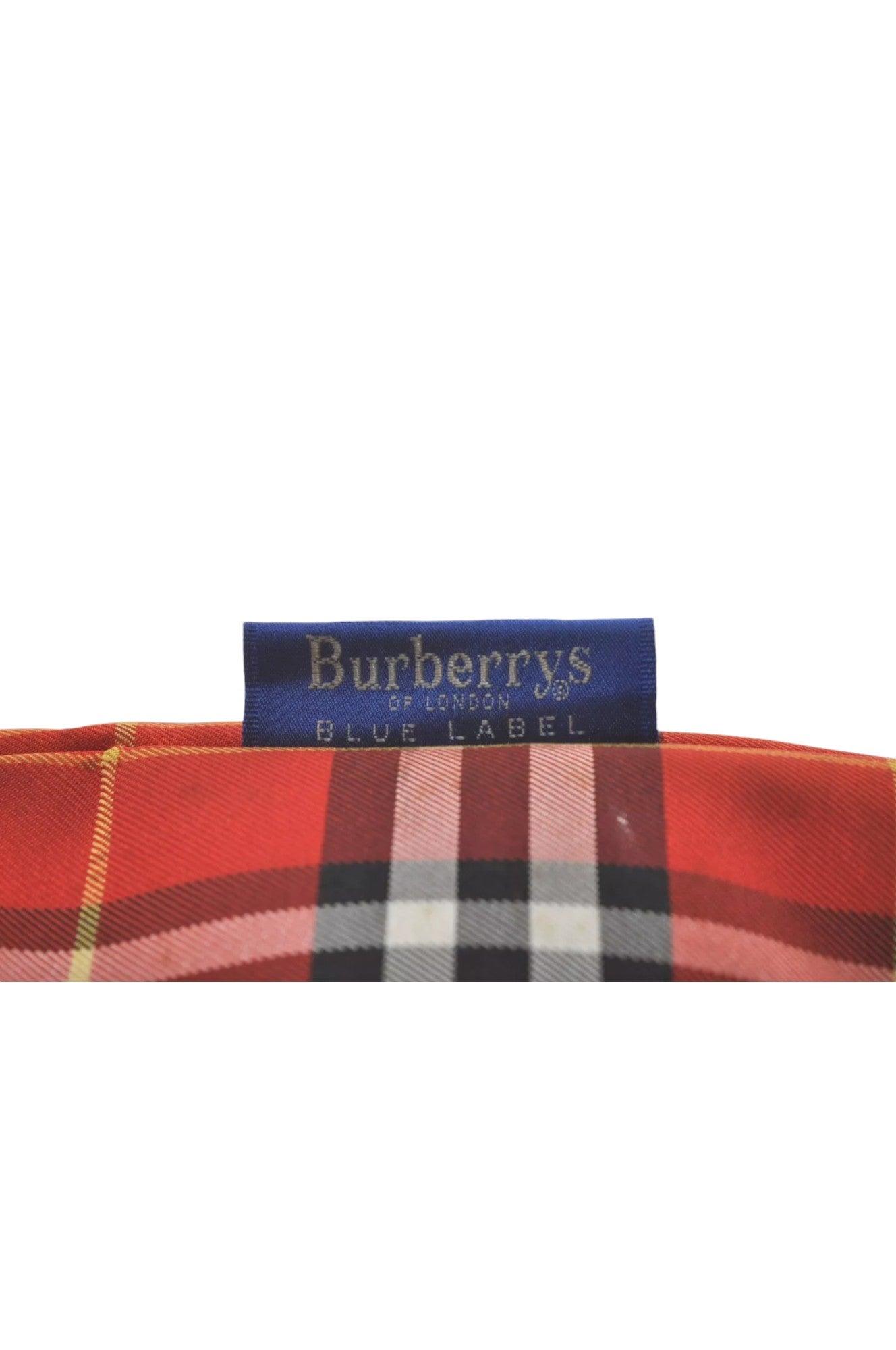 Burberry BLUE LABEL Check Shoulder Tote Bag Nylon Leather Red 9373K - Velora