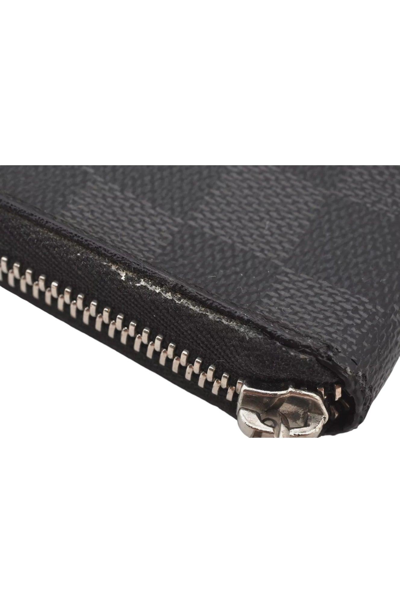 Louis Vuitton Damier Graphite Zippy Organizer Wallet N63077 LV 8122K - Velora