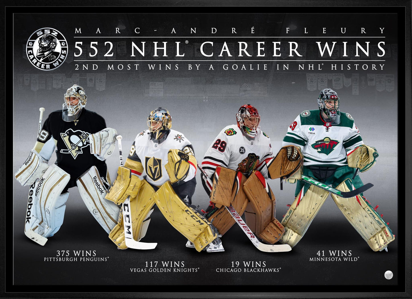 Marc-Andre Fleury Framed 20x29 Canvas 552 Career Wins Frameworth Sports Marketing