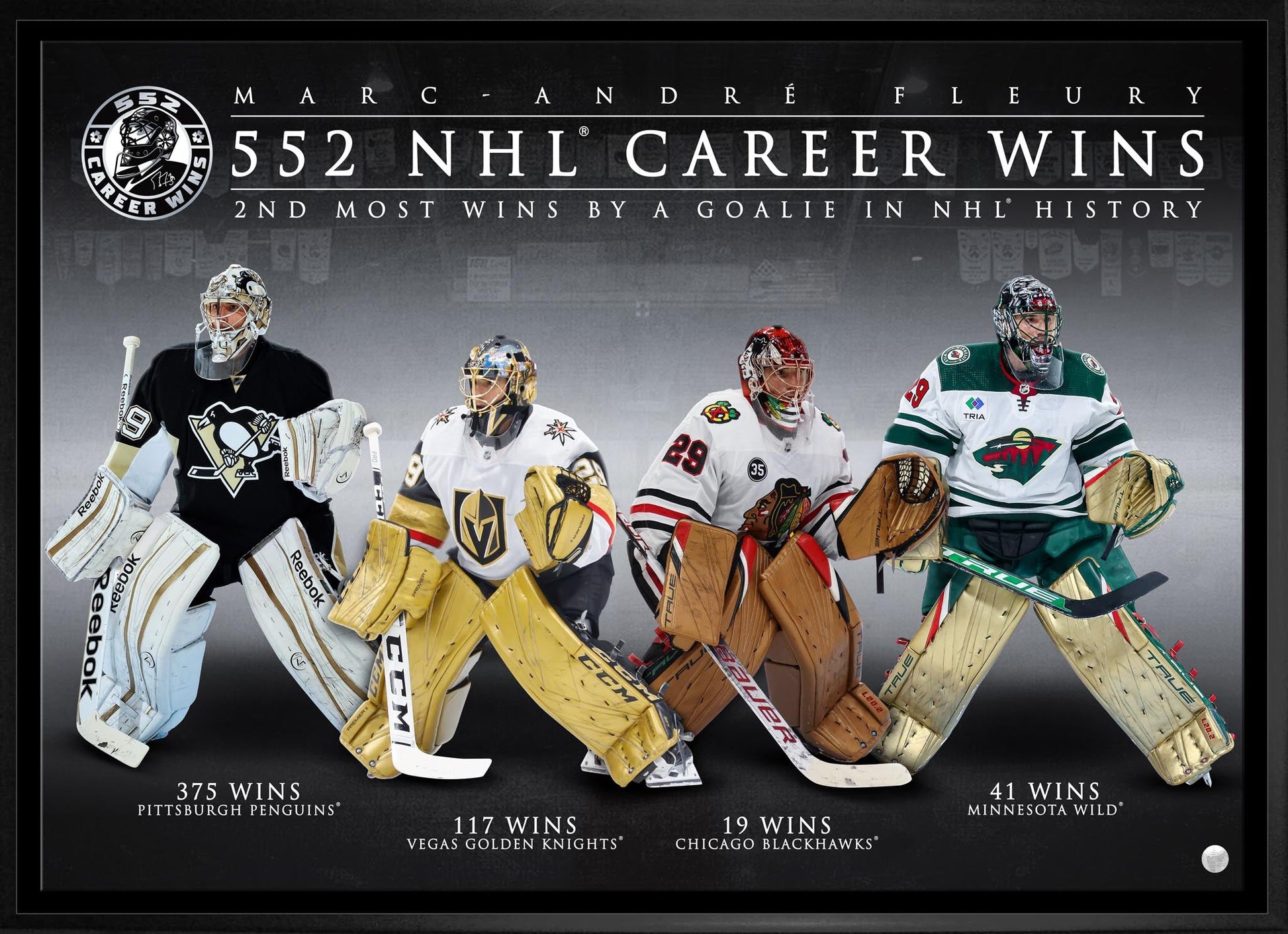 Marc-Andre Fleury Framed 20x29 Canvas 552 Career Wins Frameworth Sports Marketing