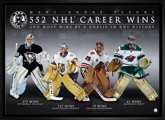 Marc-Andre Fleury Framed 20x29 Canvas 552 Career Wins Frameworth Sports Marketing
