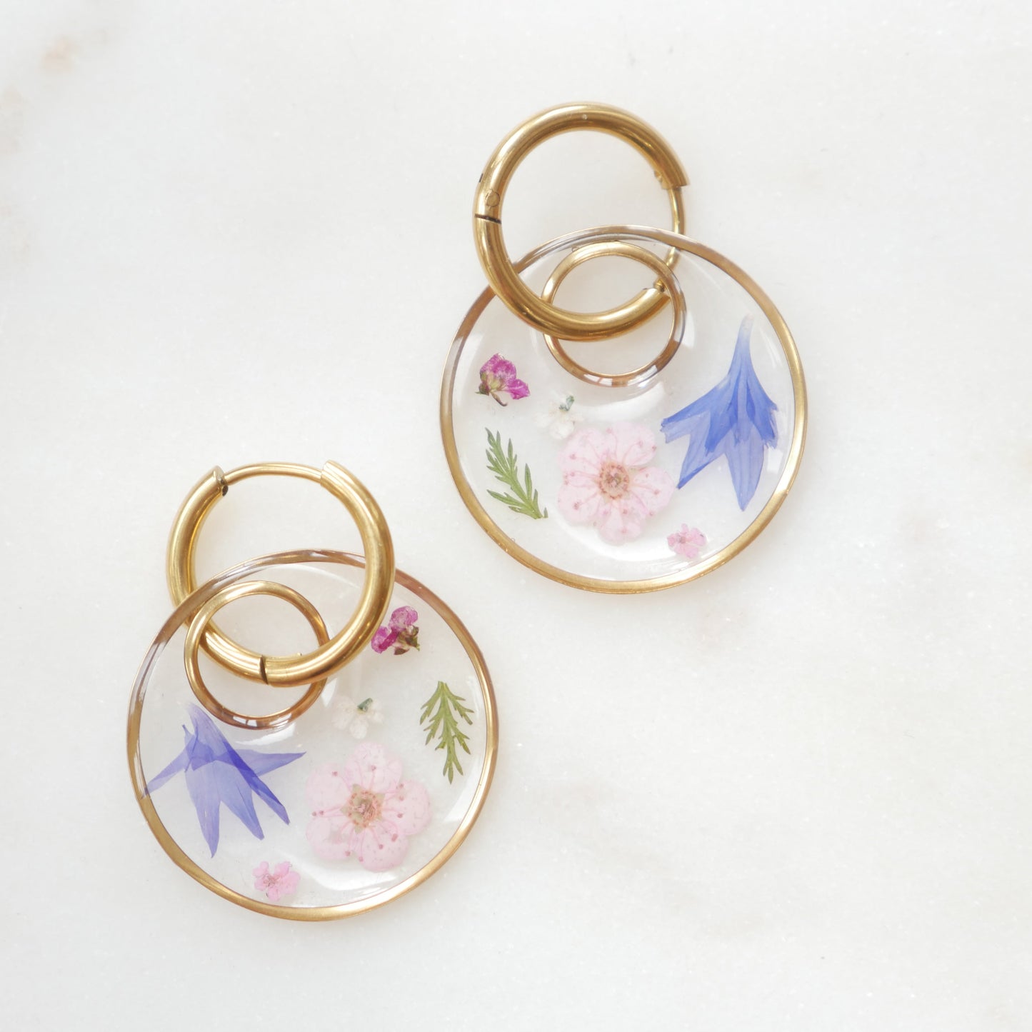 Boucles d'oreilles Maïa - anneau et rond (moyen 20mm) - Velora