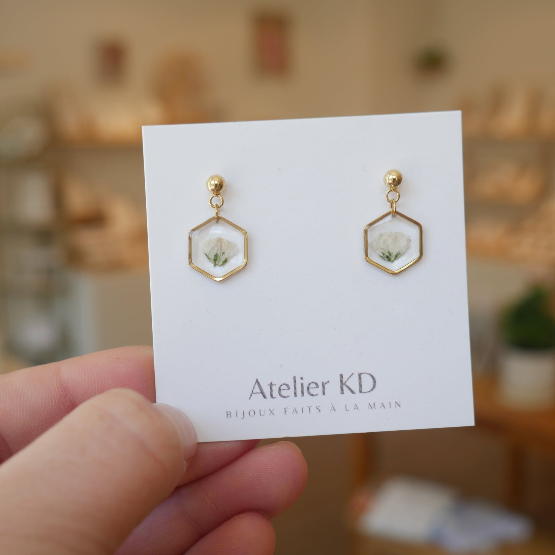 Boucles d'oreilles Gigi blanc - hexa - Velora