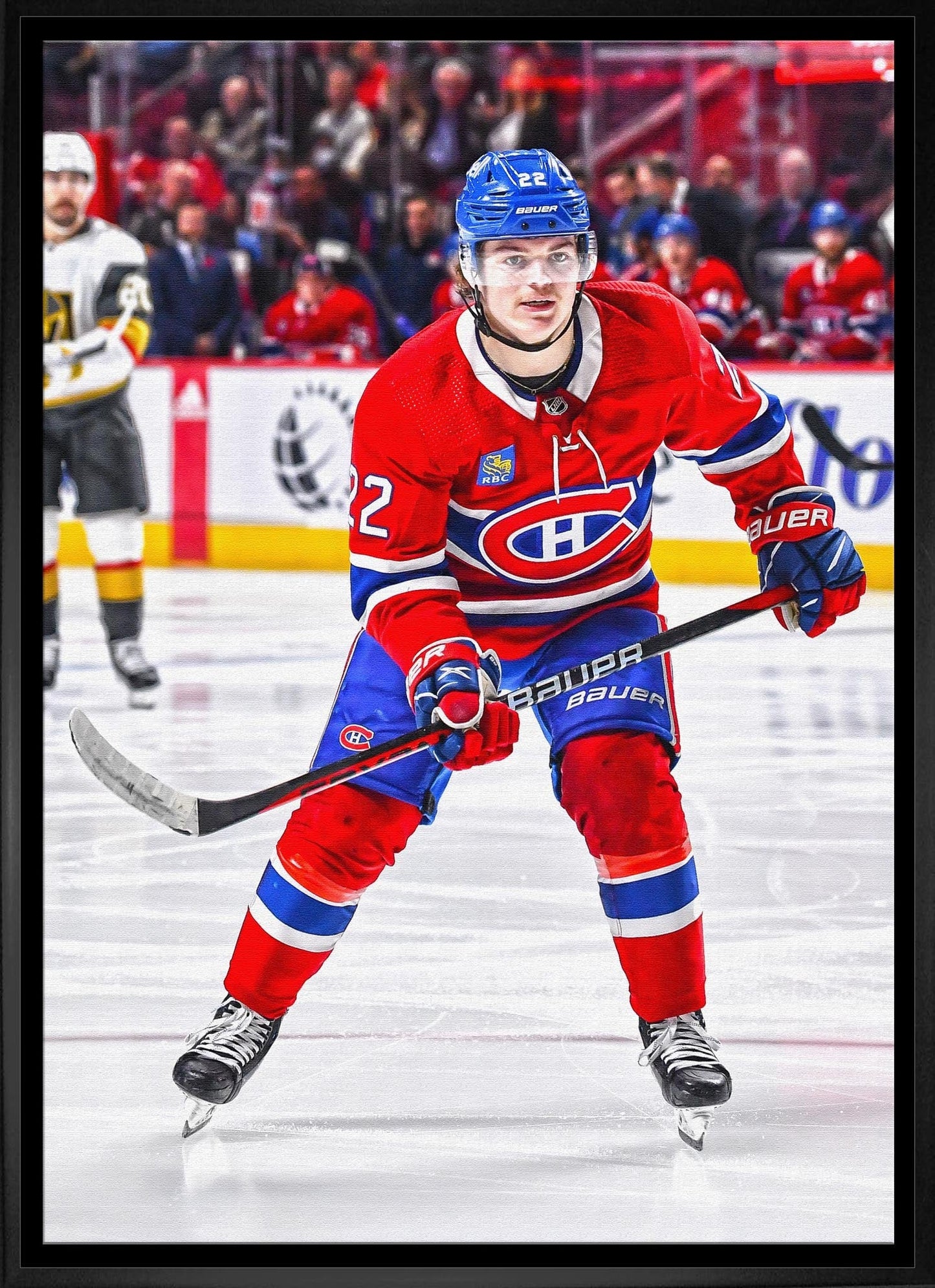 Cole Caufield Framed 20x29 Canvas Canadiens Action-H Frameworth Sports Marketing