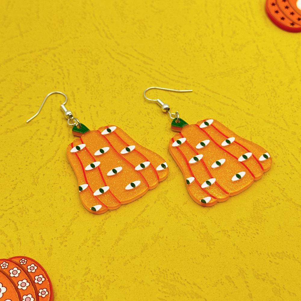 Halloween Day Ornament Colorful Ghost Eyes Funny Acrylic Earrings For Women - Velora