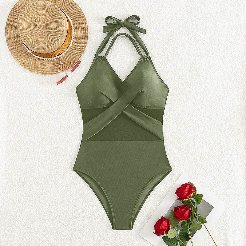 New Fashion One-piece Swimsuit Solid Color - Velora
