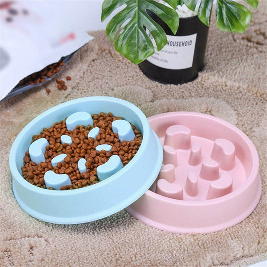 Pet Cat Dog Slow feeder Bowl Anti Choking Slow Feeding Puzzle Feeder - Velora