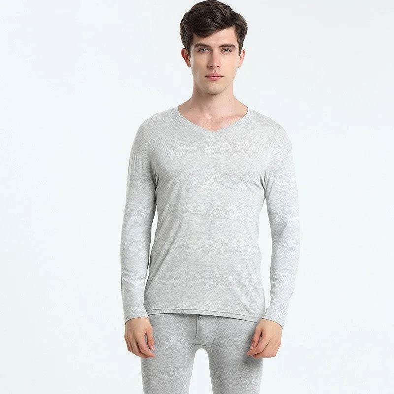 2pcs Cotton Thermal underwear Long John Loungewear Outfit set men - Velora