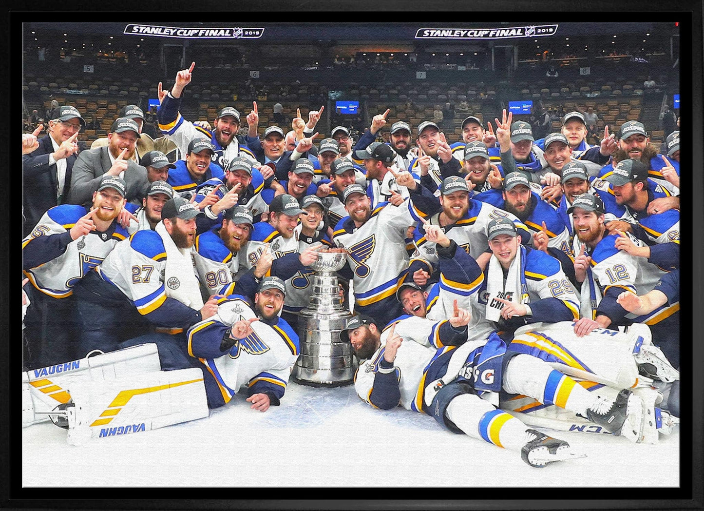 St. Louis Blues 20x29 Framed Canvas 2019 Stanley Cup Frameworth Sports Marketing