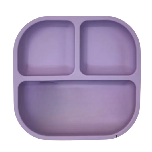 Purple - Silicone Suction Plate w/Dividers - Velora