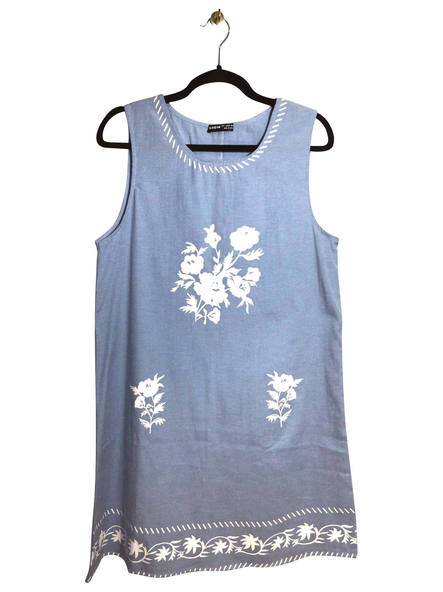 SHEIN Women Midi Dresses Regular fit in Blue - L - Velora