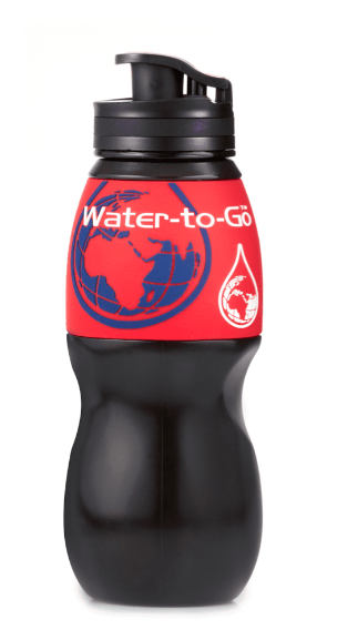 WatertoGo 75cL Water Purification Filter Bottle Removes Contaminants by 99.9% - Velora