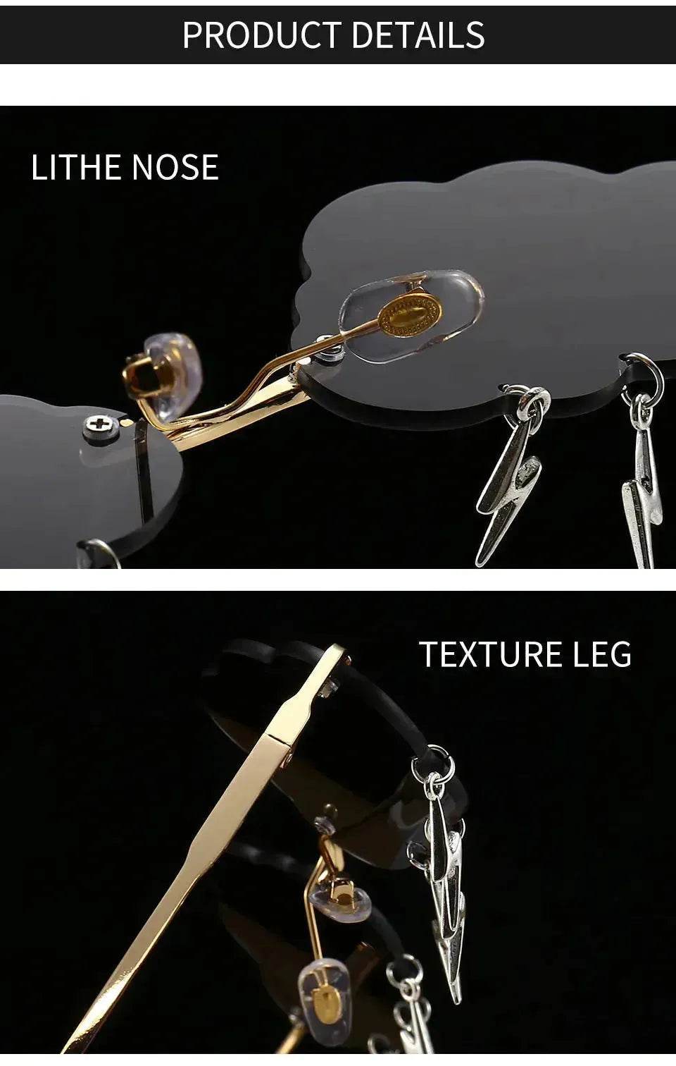 Fashion Trend Cloud Chain Polarized Sunglasses for Women - Velora